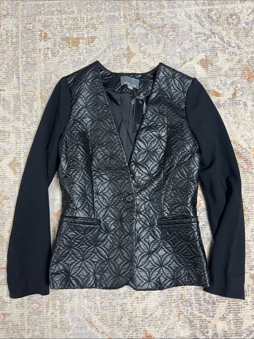 Tinley Road Quilted Black Women's Blazer Jacket
